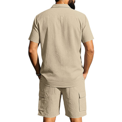 Conjunto Camisa Tipo Polo con Solapa y Shorts Multibolsillos - Image 28