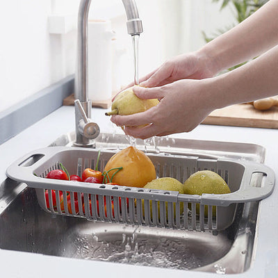 Escurridor Retráctil para Fregadero con Estante de Almacenamiento de Vegetales y Frutas - Image 6