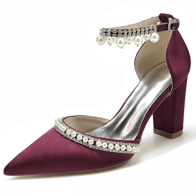 Zapatos de Tacón Cuadrado con Punta Afilada y Cristales Brillantes - Image 19