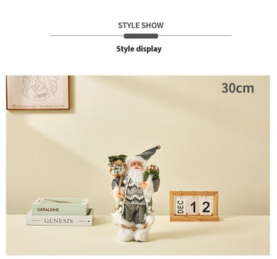 Adornos Navideños Nórdicos Reno Rudolf con Rayas Plateadas - Image 10