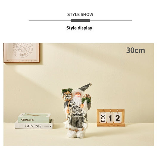 Adornos Navideños Nórdicos Reno Rudolf con Rayas Plateadas - Image 10