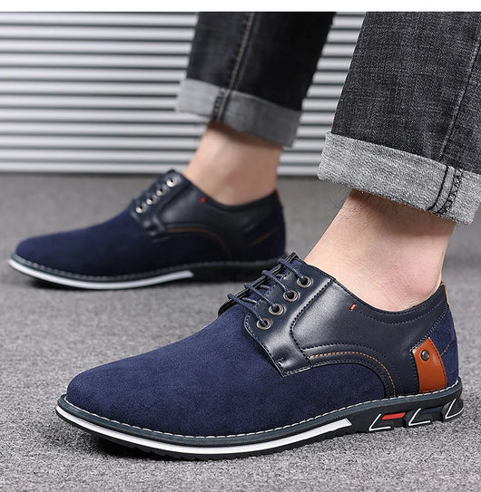 Zapatos Casuales de Cuero para Hombre con Punta Redonda y Cordones - Image 7