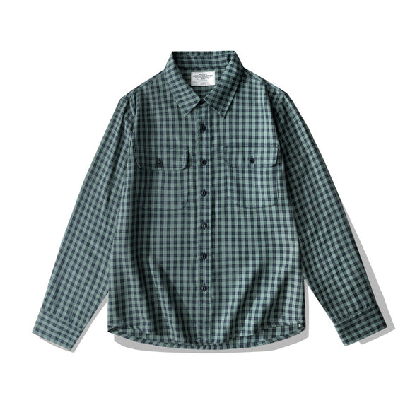 Camisa de Cuadros Retro Clásica de Manga Larga