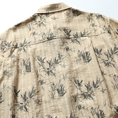 Camisa de Manga Corta con Nudos Chinos y Estampado de Hojas de Bambú - Image 5