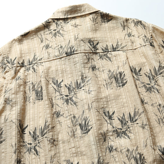 Camisa de Manga Corta con Nudos Chinos y Estampado de Hojas de Bambú - Image 5