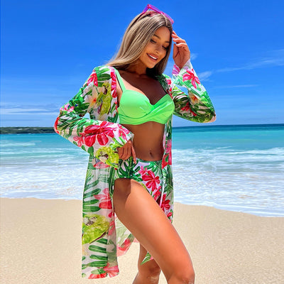 Bikini Dos Piezas Sexy con Blusa de Playa para Mujer - Image 20