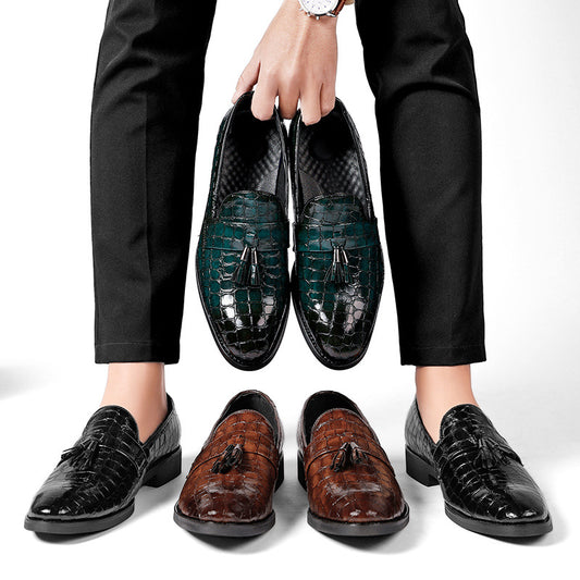 Zapatos de Cuero con Patrón Serpiente y Punta Afilada - Estilo Vintage