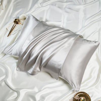 Par de Fundas de Almohada de Seda Premium Color Sólido - Image 2