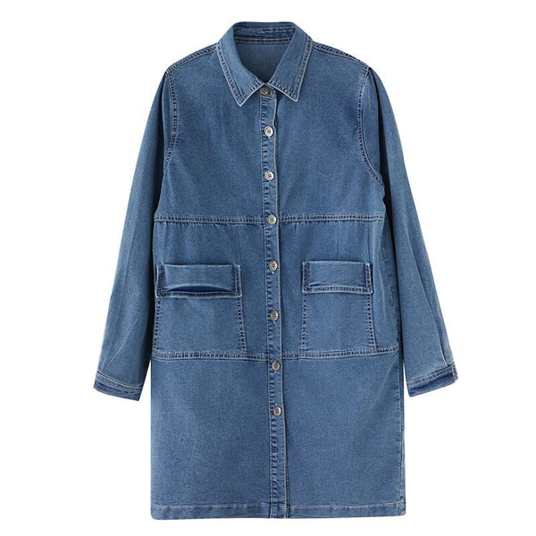 Vestido Camisero Denim Slim Fit Estilo Coreano Vintage Elegante - Image 6