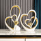 Adorno Decorativo de Corazón para Parejas - Ornamento de Lujo para Bodas y Hogar