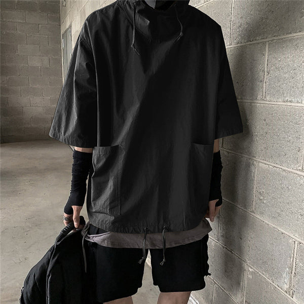 Playera Suelta con Capucha Estilo Hong Kong Manga Media Hombre
