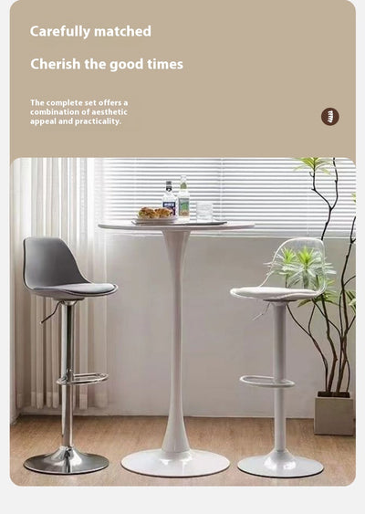 Mesa Alta Redonda para Negociaciones y Café - Diseño Moderno Leisure Home - Image 11