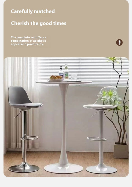 Mesa Alta Redonda para Negociaciones y Café - Diseño Moderno Leisure Home - Image 11