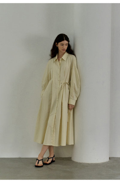 Vestido Camisero de Algodón con Mangas Curvas y Cintura Ajustada - Image 29