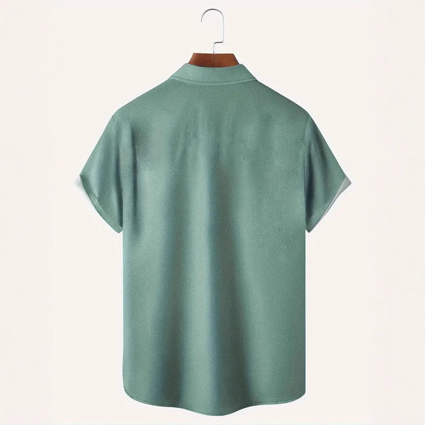 Camisa Hawaiana de Rayas con Cierre de Hebilla para Hombre