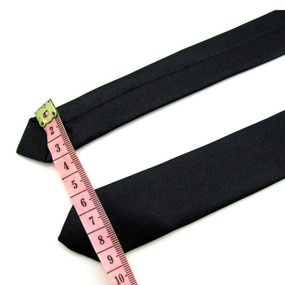 Corbata Angosta Estilo Universitario Negro Puro para Mujer - Image 11