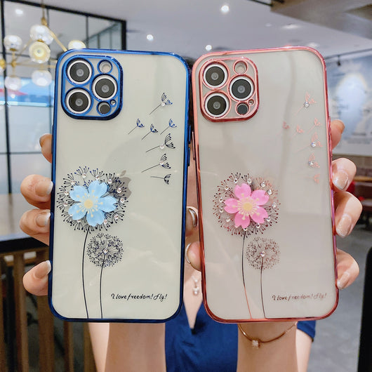 Funda Giratoria 3D con Flores Lindas y Soporte para Teléfono