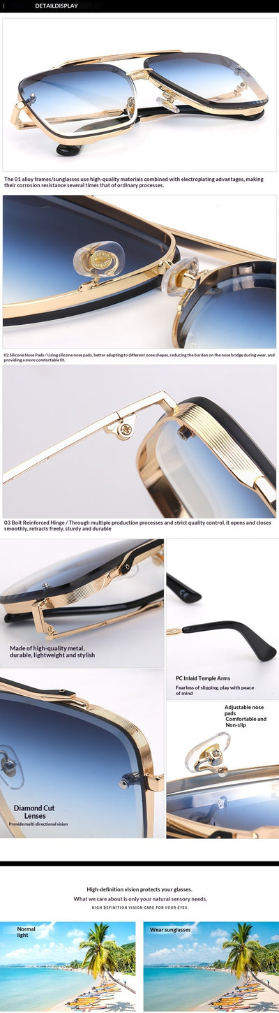 Gafas de Sol Retro Metal Cuadradas para Hombre - Estilo Vintage Trendy - Image 18