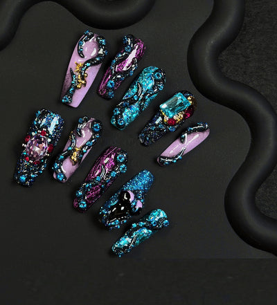 Manicura Personalizada Misterio Blanco y Negro Brillo Intenso - Image 4