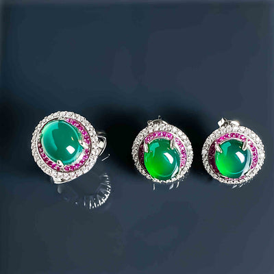 Anillo y Aretes de Esmeralda Incrustada - Image 6