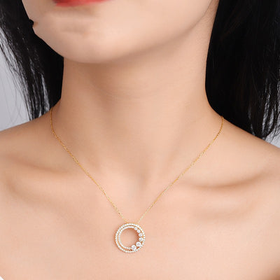 Collar de Oro Rosado 18K con Diamante Redondo