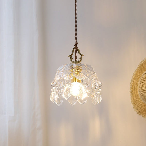 Cabecera Vintage de Latón y Cristal Francés para Dormitorio Pastoral