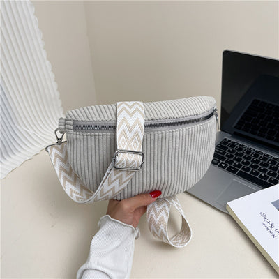 Bolsa Bandolera de Pana para Mujer - Bolso Cruzado de Hombro Único - Image 9
