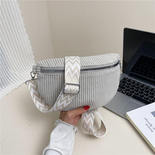 Bolsa Bandolera de Pana para Mujer - Bolso Cruzado de Hombro Único - Image 9