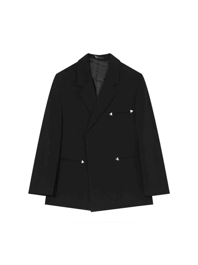 Blazer Ejecutivo con Hombreras Acolchadas y Detalles Metálicos - Image 5