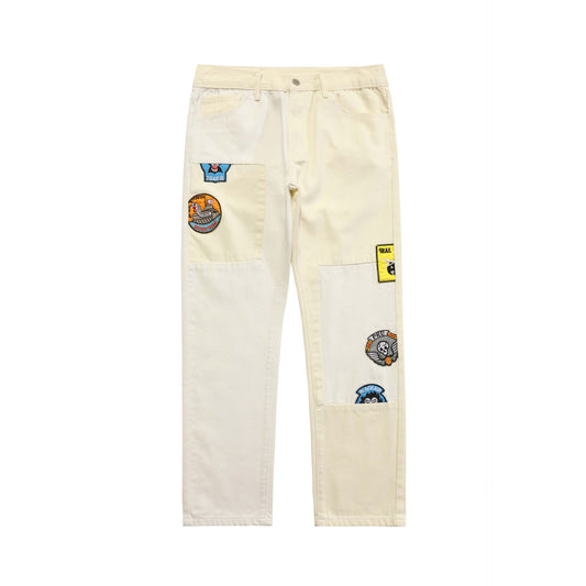 Jeans Guochao con Bordado de Patrón Callejero para Hombre - Image 2