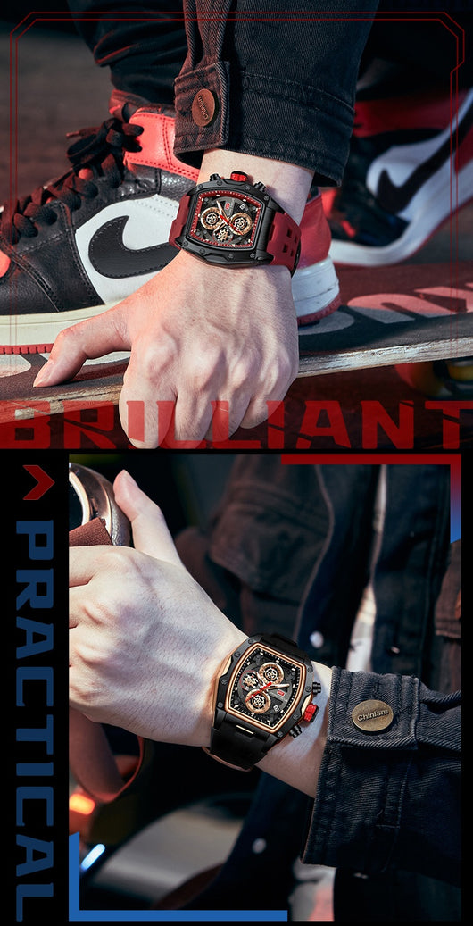 Reloj Cronógrafo Deportivo Estilo Pista para Hombre con Cristal Curvo y Diseño Esqueletizado - Image 23