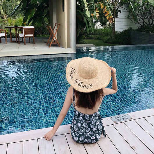 Sombrero de Playa Mujer Estampado Letras - Colección Verano
