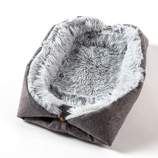 Cama Acolchada para Gatos y Perros Pequeños con Botones