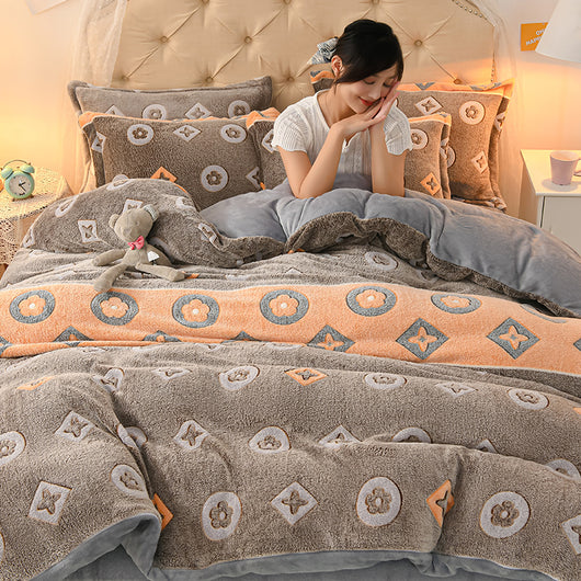 Juego de Sábanas y Edredón Doble Cara Terciopelo Coral - Bedding Premium - Image 18