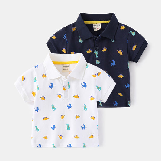 Camisa Infantil de Cuello Solapa y Manga Corta