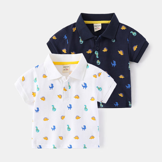 Camisa Infantil de Cuello Solapa y Manga Corta