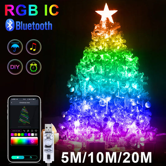 Guirnalda LED Inteligente Multicolor con Bluetooth y Control USB