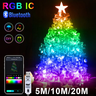 Guirnalda LED Inteligente Multicolor con Bluetooth y Control USB