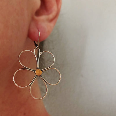 Aretes Colgantes Grandes con Flor Bohemia - Estilo Personalidad