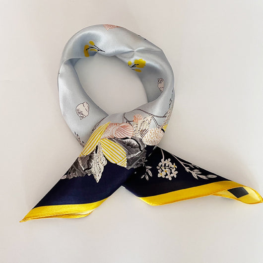 Pañuelo de Seda Cuadrado para Mujer - Diseño Estampado Versátil Primavera Verano - Image 9