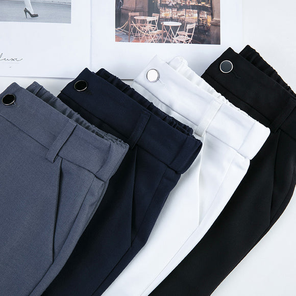 Pantalón de Talle Alto Recto Casual para Mujer