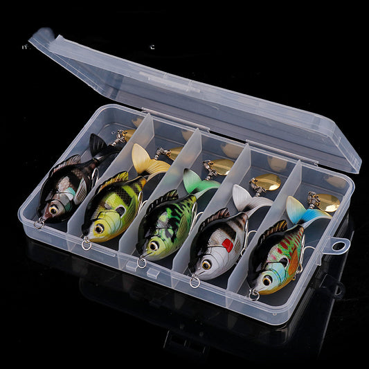 Set de 5 Señuelos de Pesca con Cola Giratoria Montada Superior