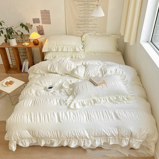Juego de Cama Princesa de 4 Piezas Suave y Plisado - Image 8