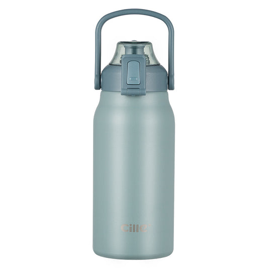 Botella Deportiva de Acero Inoxidable con Pajita Reutilizable para Mujer
