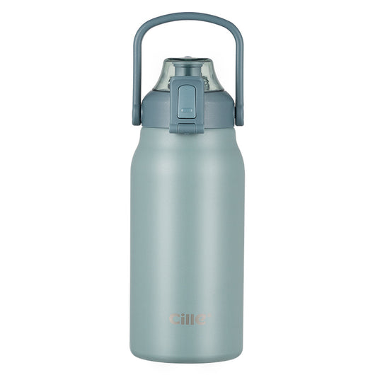 Botella Deportiva de Acero Inoxidable con Pajita Reutilizable para Mujer