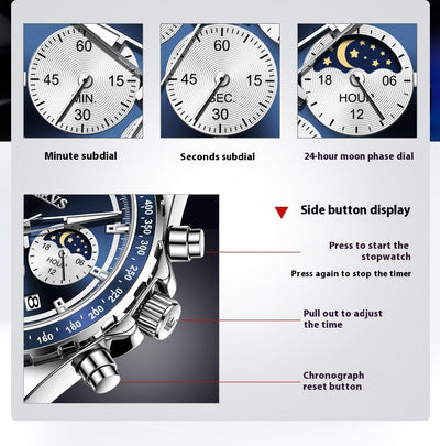 Reloj Deportivo Multifunción para Hombre con Banda de Acero Inoxidable - Image 9