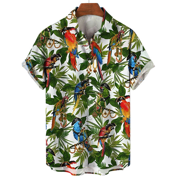 Camisa Hawaiana Estampada para Hombre - Perfecta para Vacaciones de Verano