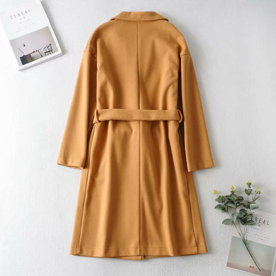 Abrigo de Lana Mujer Largo Elegante Estilo Coreano Slim Fit Premium - Image 7