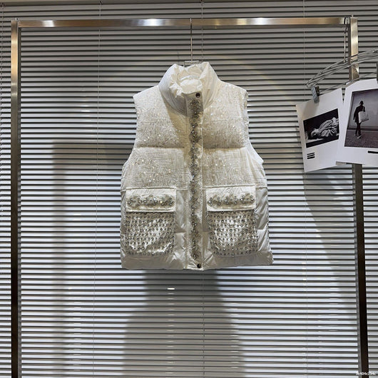 Chaqueta Acolchada de Algodón con Pedrería para Mujer - Image 12