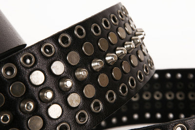 Cinturón de Cuero Ancho 3.5" Unisex con Remaches Calados - Image 4